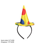 Accessoires Clown Déguise Chapeau/Lunettes/Faux Nez/Perruque Colorée/Masque Ensemble