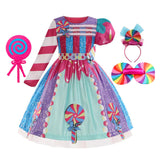 Déguisement Enfant Robe de Princesse Couleur Bonbon Costume Carnaval