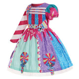 Déguisement Enfant Robe de Princesse Couleur Bonbon Costume Carnaval