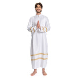 Déguisement Adulte Médiéval Costume du Prêtre Blanc