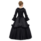 Déguisement Robe de Bal Rétro Médiévale Rouge/Noire Femme
