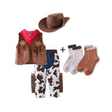 Déguisement Enfant Cowboy Costume Ensemble 4 Pièces pour Halloween