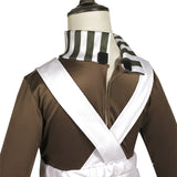 Déguisement Enfant Wonka(2023) Oompa Loompa Salopette Blanc Costume d'Halloween