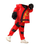 Déguisement Enfant Ninja Tenue Verte/Rouge Costume pour Halloween Carnaval
