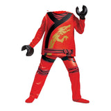 Déguisement Enfant Ninja Tenue Verte/Rouge Costume pour Halloween Carnaval