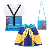 Déguisement Enfant Kpop Demon Hunters Huntrix Rumi Zoey Haut+Jupe+Sac Costume d'Halloween