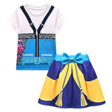 Déguisement Enfant Kpop Demon Hunters Huntrix Rumi Zoey Haut+Jupe+Sac Costume d'Halloween