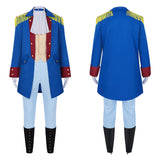 Déguisement Adulte Père Fondateur Tenues Rouge et Bleue Costume Colonial pour Halloween Carnaval