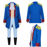 Déguisement Adulte Père Fondateur Tenues Rouge et Bleue Costume Colonial pour Halloween Carnaval
