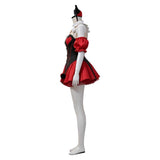Déguisement Clown Robe Noire et Rouge Femme pour Halloween
