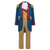 Déguisement Adulte Père Fondateur Tenues Rouge et Bleue Costume Colonial pour Halloween Carnaval