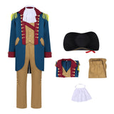 Déguisement Adulte Père Fondateur Tenues Rouge et Bleue Costume Colonial pour Halloween Carnaval
