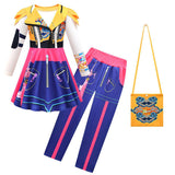 Déguisement Enfant KPop Demon Hunters Huntrix Rumi Mira Zoey Robe+Pantalon+Sac Costume en 3pcs