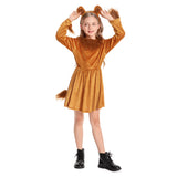 Déguisement Fille Lion Robe Brune Costume pour Halloween Carnaval