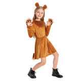 Déguisement Fille Lion Robe Brune Costume pour Halloween Carnaval