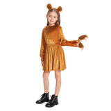 Déguisement Fille Lion Robe Brune Costume pour Halloween Carnaval