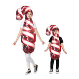 Déguisement Adulte & Enfant Bonbons Sucre d'Orge Costume Rouge et Blanc Parent-enfant pour Noël