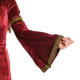 Déguisement Enfant Médiéval Fille Robe Verte et Rouge Costume pour Mardi Gras