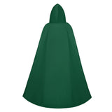 Déguisement Adulte Cape à Capuche avec Dentelle Costume Noir/Vert pour Halloween