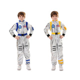 Déguisement Enfant Astronaute Combinaison Costume Bleu/Jaune pour Halloween Carnaval