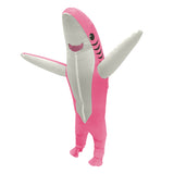 Déguisement Adulte Mignon Requin Bleu Rose et Argent Gonflable Costume Halloween