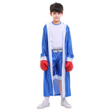 Déguisement Enfant Boxeur Tenue Bleue/Rouge Costume