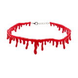 Accessoire Collier de Sang d'Halloween Vampire Horrifique avec Effet de Sang Dégoulinant