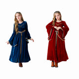 Déguisement Fille Robe de Princesse Médiévale Bleu Costume pour Halloween