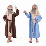 Déguisement Enfant Grand-père Arabe Tenue Brune Costume d'Halloween