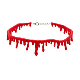 Accessoire Collier de Sang d'Halloween Vampire Horrifique avec Effet de Sang Dégoulinant