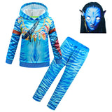 Déguisement Enfant Avatar Jake Sully Neytiri Ensemble de Sweat-shirt+Masque Costume