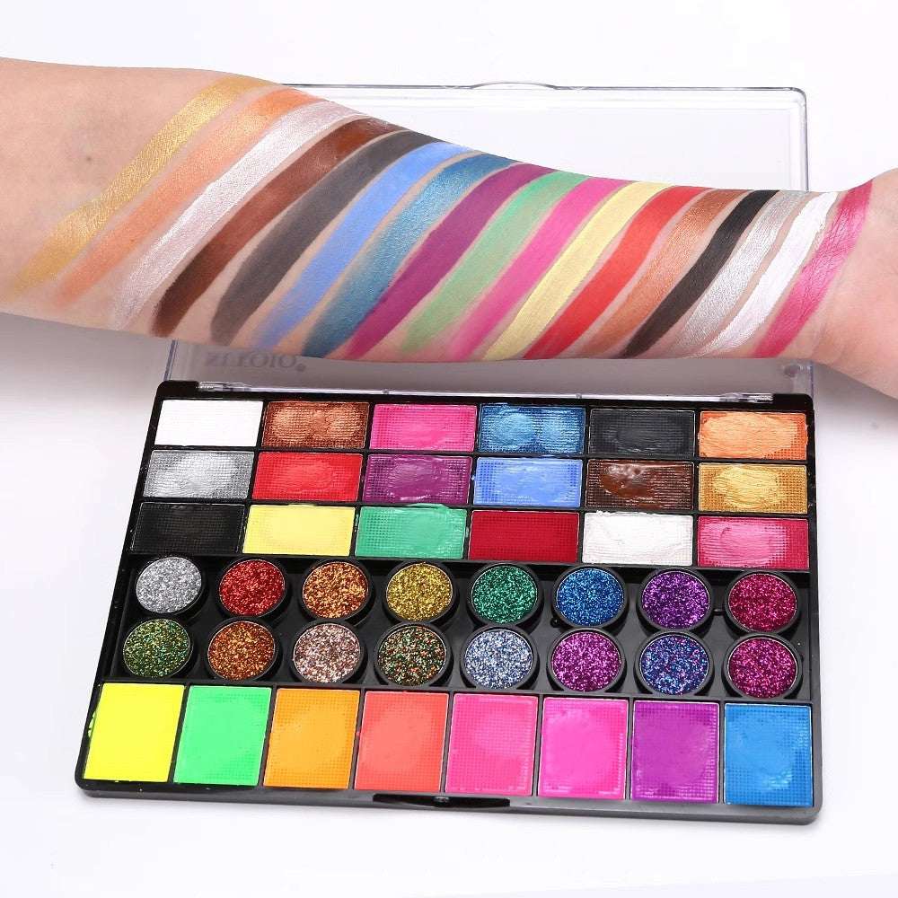Accessoire Peinture Corporelle Hydrosoluble pour Maquillage Scénique Halloween 15/42 Couleurs