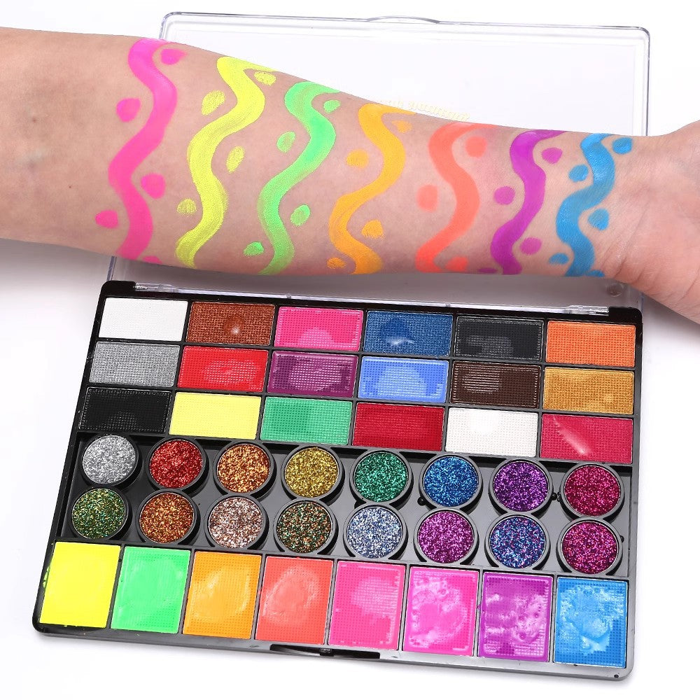 Accessoire Peinture Corporelle Hydrosoluble pour Maquillage Scénique Halloween 15/42 Couleurs
