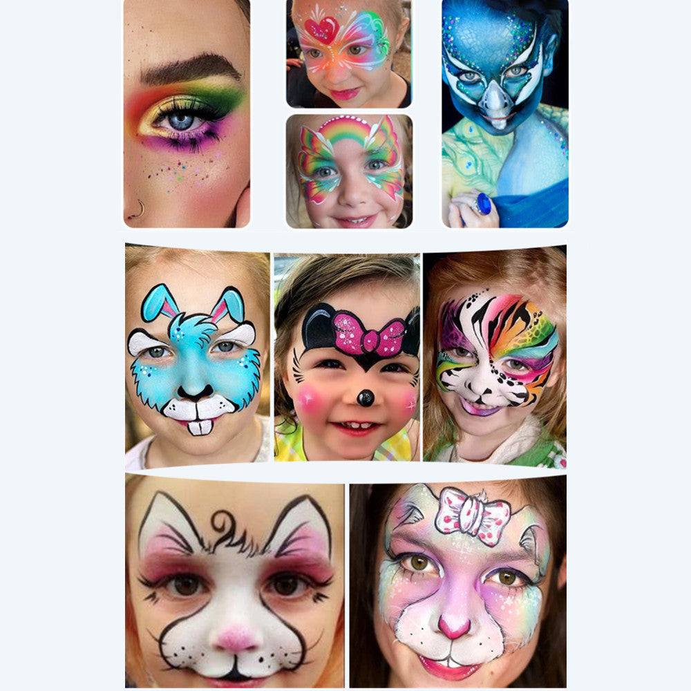 Accessoire Peinture Corporelle Hydrosoluble pour Maquillage Scénique Halloween 15/42 Couleurs
