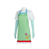 Déguisement Cuisinier Tablier Vert et T-shirt Blanc Femme pour Halloween
