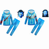 Déguisement Enfant Avatar Jake Sully Neytiri Ensemble de Sweat-shirt+Masque Costume