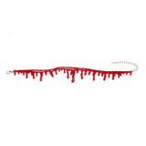 Accessoire Collier de Sang d'Halloween Vampire Horrifique avec Effet de Sang Dégoulinant