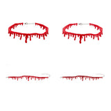 Accessoire Collier de Sang d'Halloween Vampire Horrifique avec Effet de Sang Dégoulinant