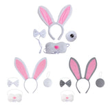 Accessoire Lapin Serre-tête+Noeud Papillon+Nez+Queue pour Halloween Carnaval