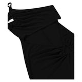 Déguisement Y2K Robe Asymétrique à Épaules dénudées Costume Noir