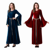 Déguisement Femme Robe Longue à Manches Cloche Renaissance Médiévale Costume