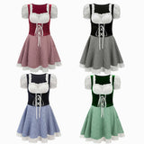 Déguisement Femme Robe Rouge Costume pour Oktoberfest Fête d'Octobre Allemagne