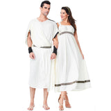 Déguisement Robe Blanche Romain Antique Costume de Couple pour Halloween