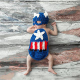 Déguisement Enfant Captain America Tunue Bébé en Laine Costume