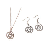 Accessoires Pendentif et Boucles d'Oreilles Spirales en Acier Inoxydable