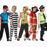 Déguisement Enfant Police Prisonnier Pompier Uniforme Costume Halloween