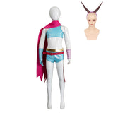 Déguisement Adulte & Enfant Zootopia 2 Gazelle Tenue Bleue avec Châle Costume d'Halloween