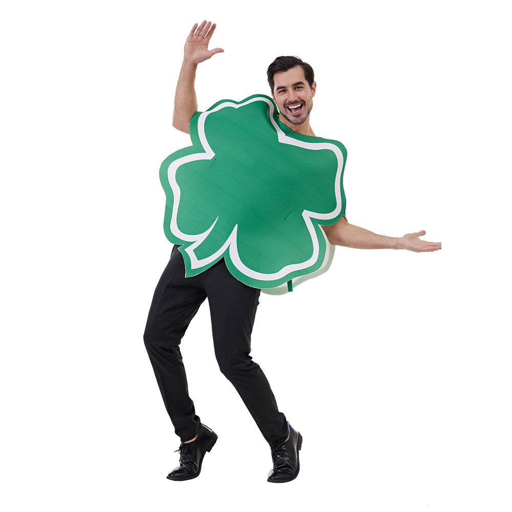 Déguisement Adulte Homme Tenue de Trèfle à Quatre Feuilles Costume pour La Saint-Patrick