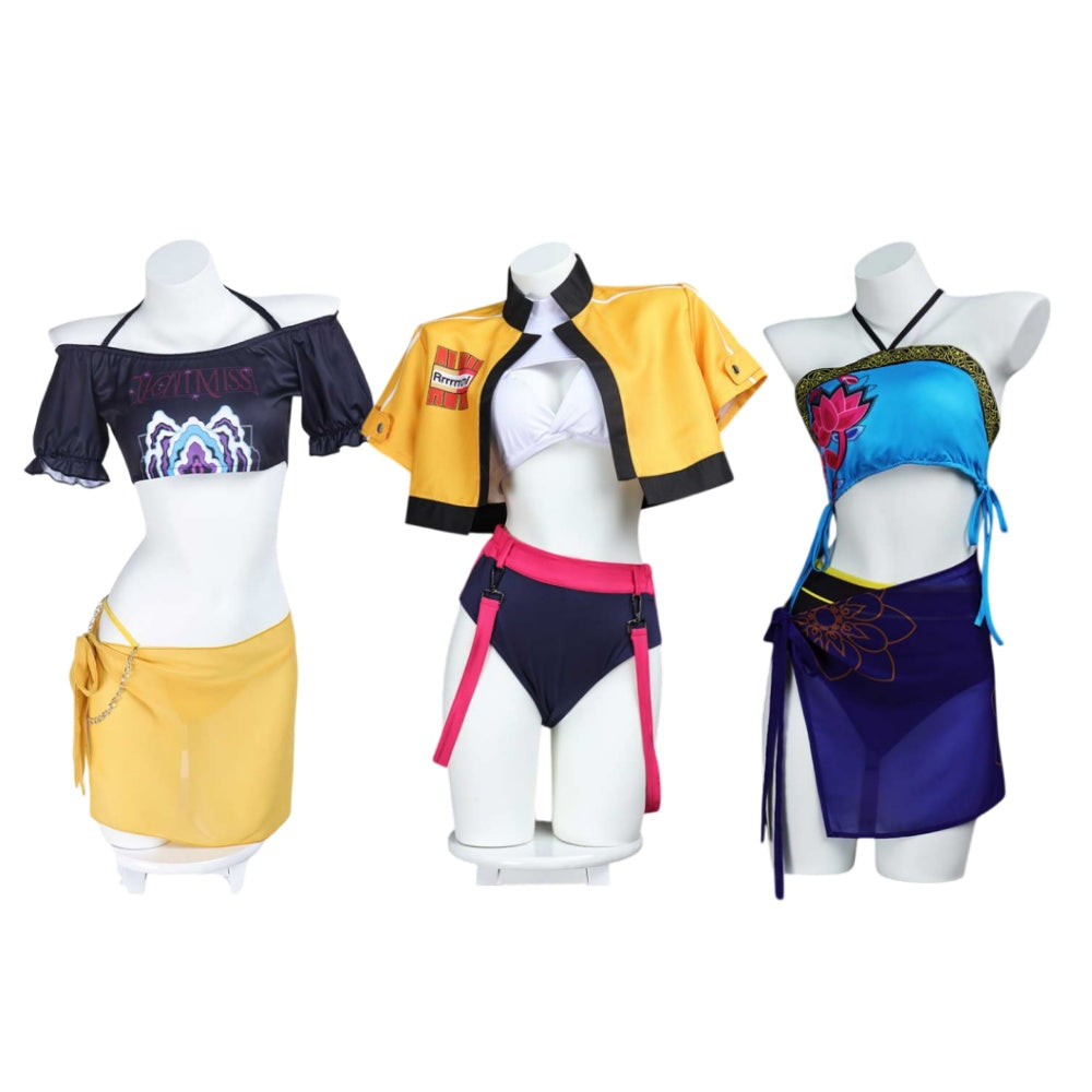 Déguisement Adulte KPop Demon Hunters Huntrix Rumi Mira Zoey Maillot de Bain Costume