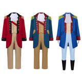 Déguisement Adulte Père Fondateur Tenues Rouge et Bleue Costume Colonial pour Halloween Carnaval